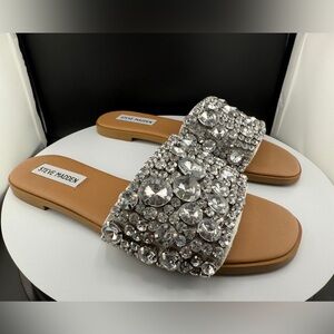 STEVE MADDEN KNICKY RHINESTONES WOMEN’s SANDALS NEW
